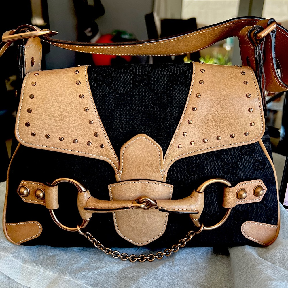 Authentic Gucci Monogram Jackie Shoulder Bag